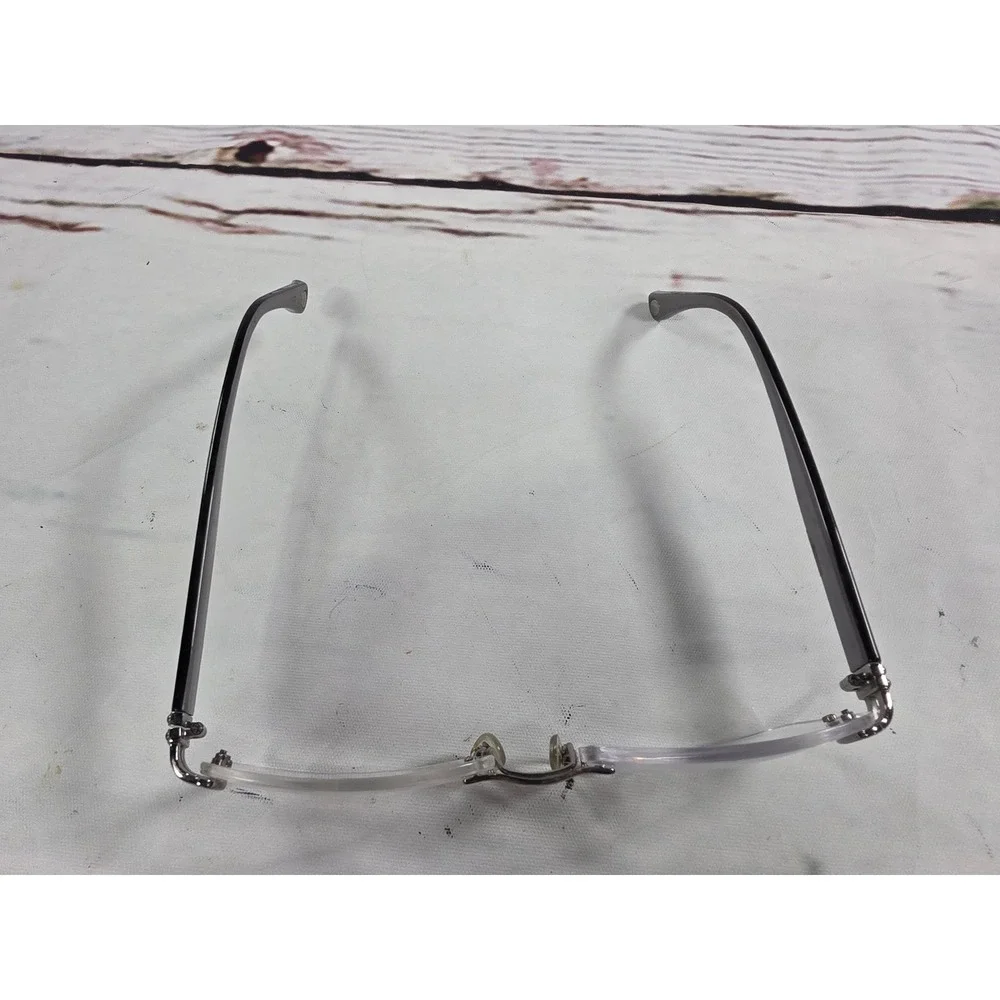 Michael Kors Rimless Eyeglasses Rectangular Silver Black Frames MK 001 52-18-135